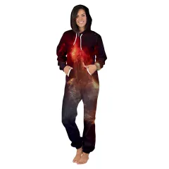 Autumn and winter casual hooded sweater warm and fleece plus size zipper jumpsuit - 6 Color - View 1