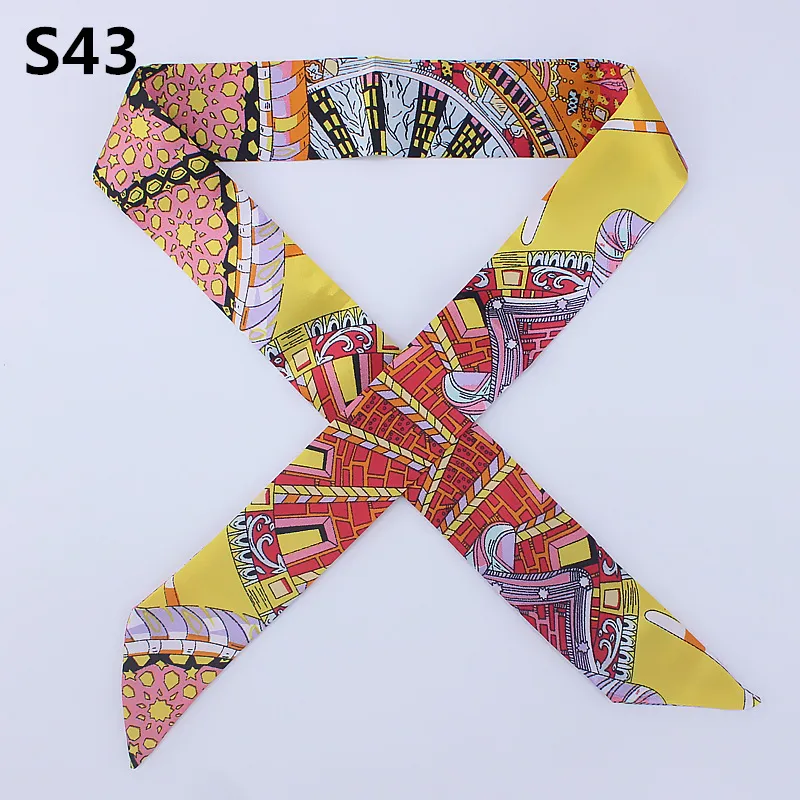 Slender Tied bag handle silk scarf small ribbon - S43 Style