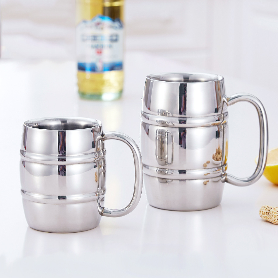 Stainless steel double wine glass