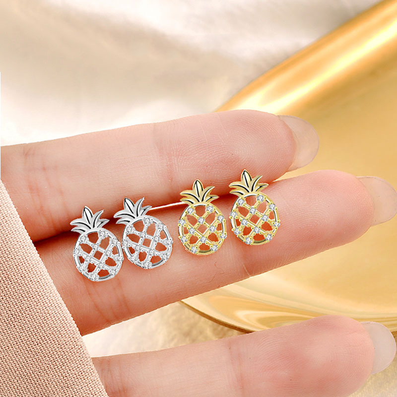 Sterling silver pineapple earrings