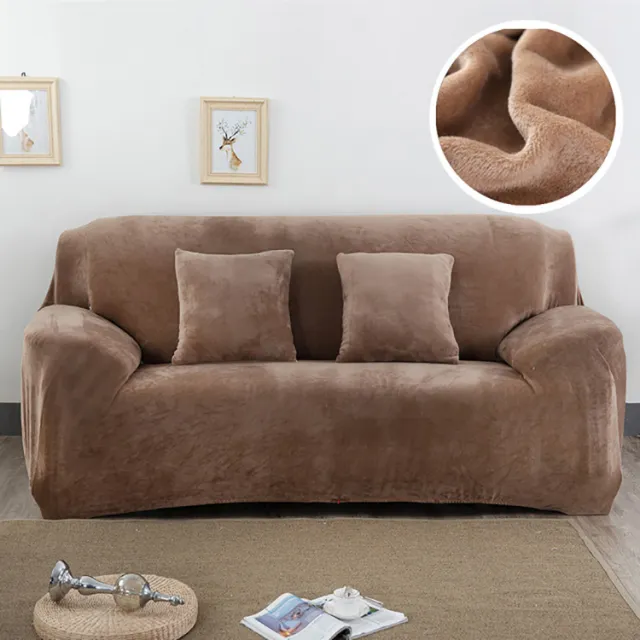 Elastic full cover fabric non slip sofa cover Camel - Shop at LoveMi