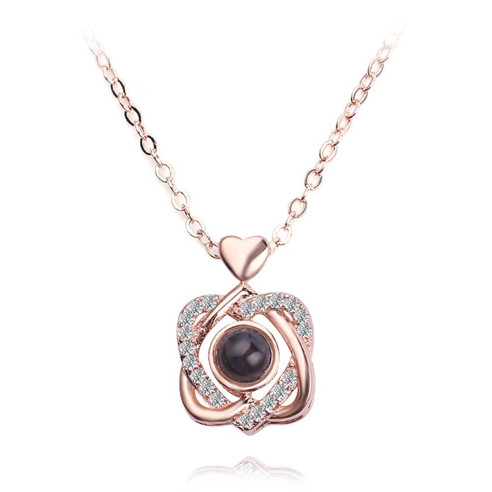 I love you zircon necklace