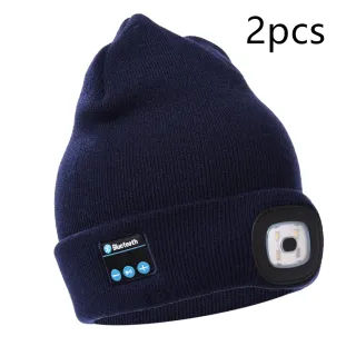 Bluetooth LED Hat Wireless Smart Headset Headphone - 2Pcs Tibetan Blue