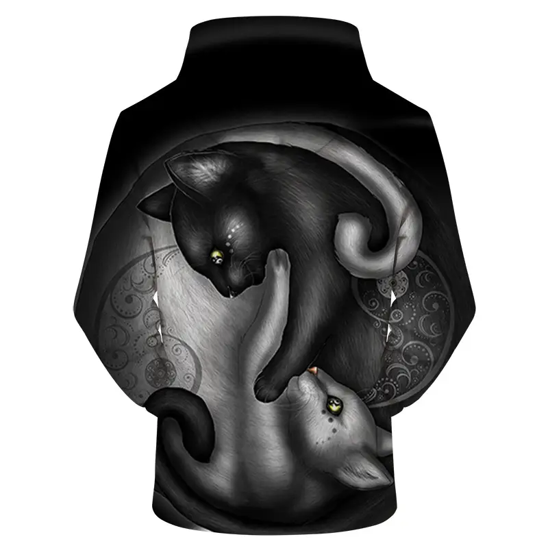 Hoodie cross-border embracing double cat print Europe and America