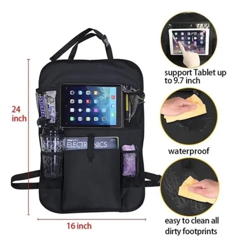 Compatible with Apple, Car storage bag car seat back pocket bag car with IPAD bag 600D Oxford cloth – image 3