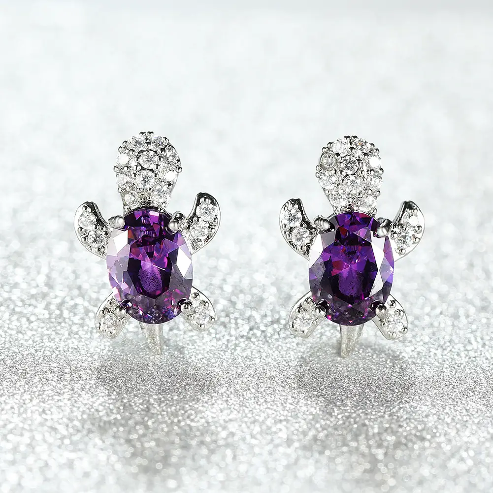Tortoise zircon earrings