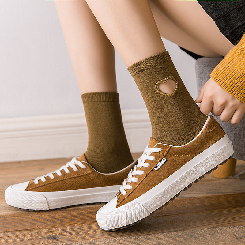 College style trend love hollowed out fashion socks