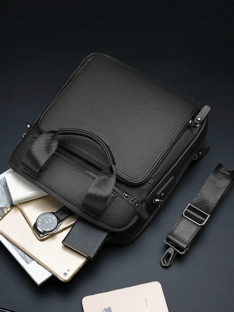 First layer cowhide shoulder messenger bag