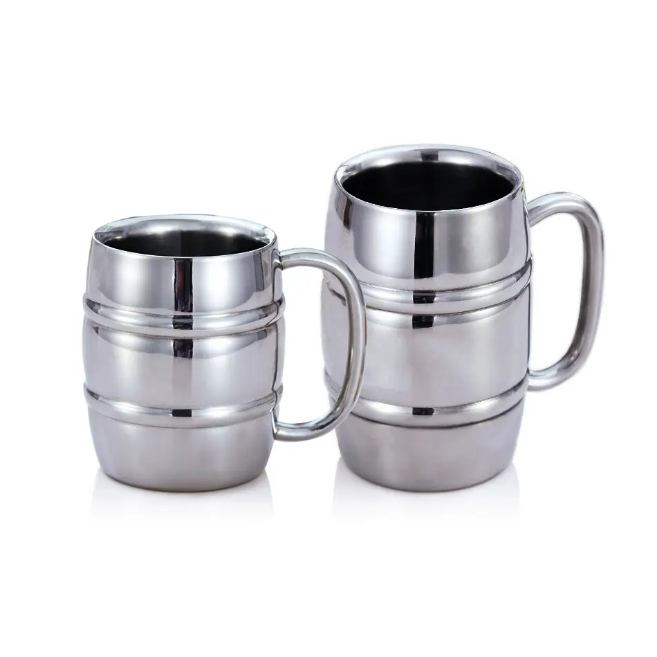Stainless steel double wine glass