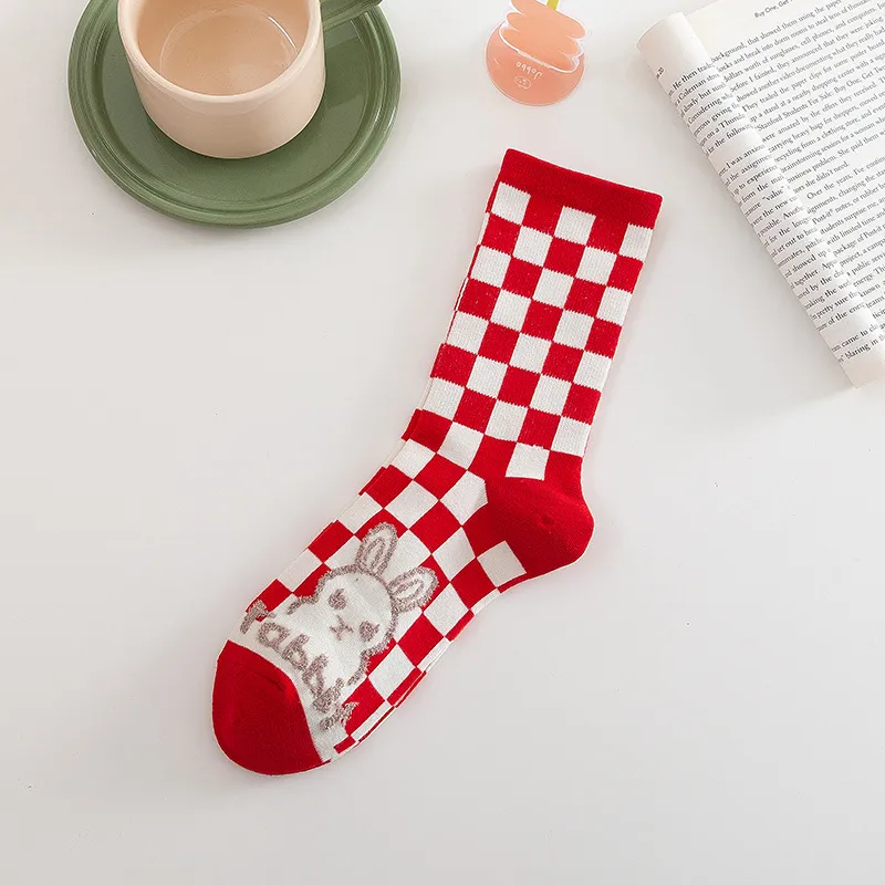 Big Red Female New Year Christmas Socks - Red