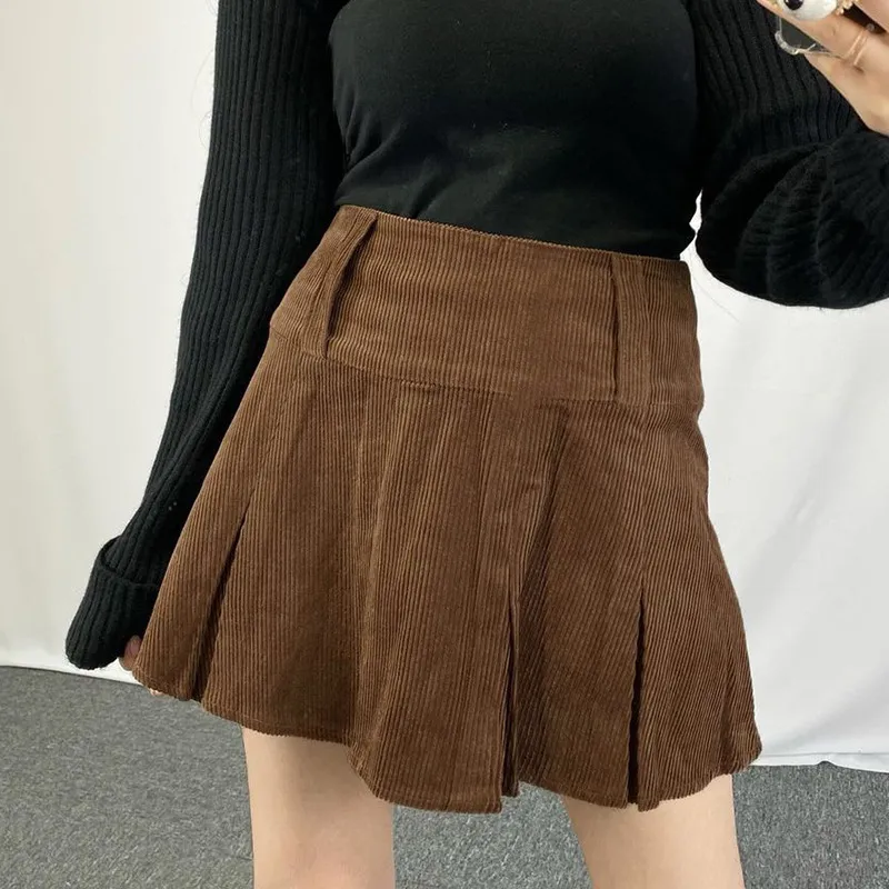 European and American women's new corduroy skirt - Brown