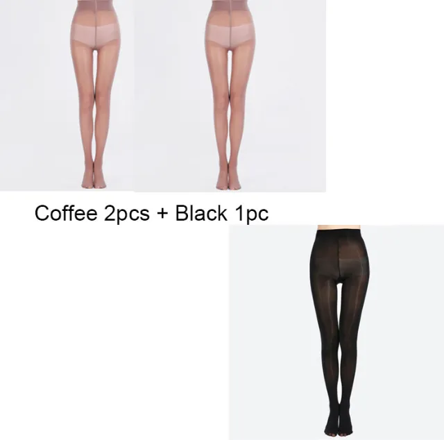 Sexy High Elastic Belly Mask Horse Oil Socks Steel Stockings Coffee 2 Black 1 - Shop at LoveMi