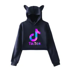 Tik tok women's cat ear sweater - Navy - View 1