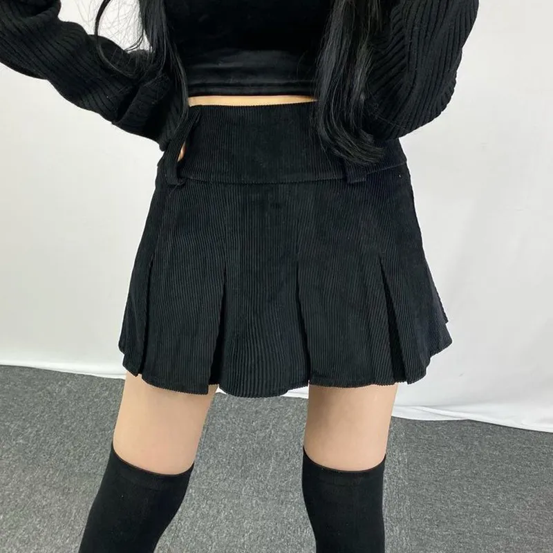 European and American women's new corduroy skirt - Black