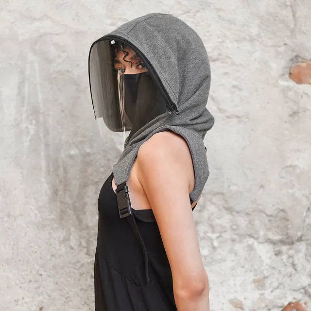 Fashion Full Face Mask Women Men Hooded Shield Mask For Anti dust Protection Shield Mask Outdoor Safe Masks Decoration Party Grey - Shop at LoveMi