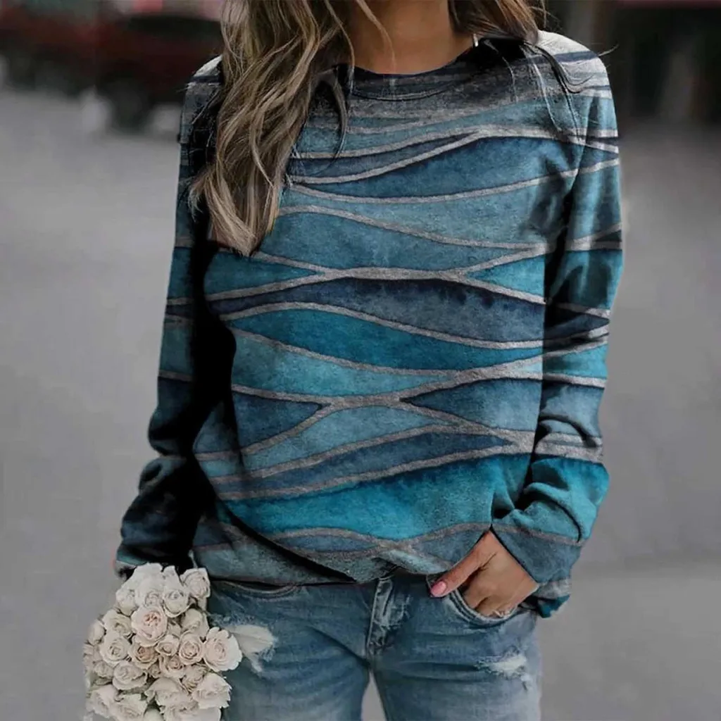 Rendering women's long-sleeved round neck sweater - 4 Style-S