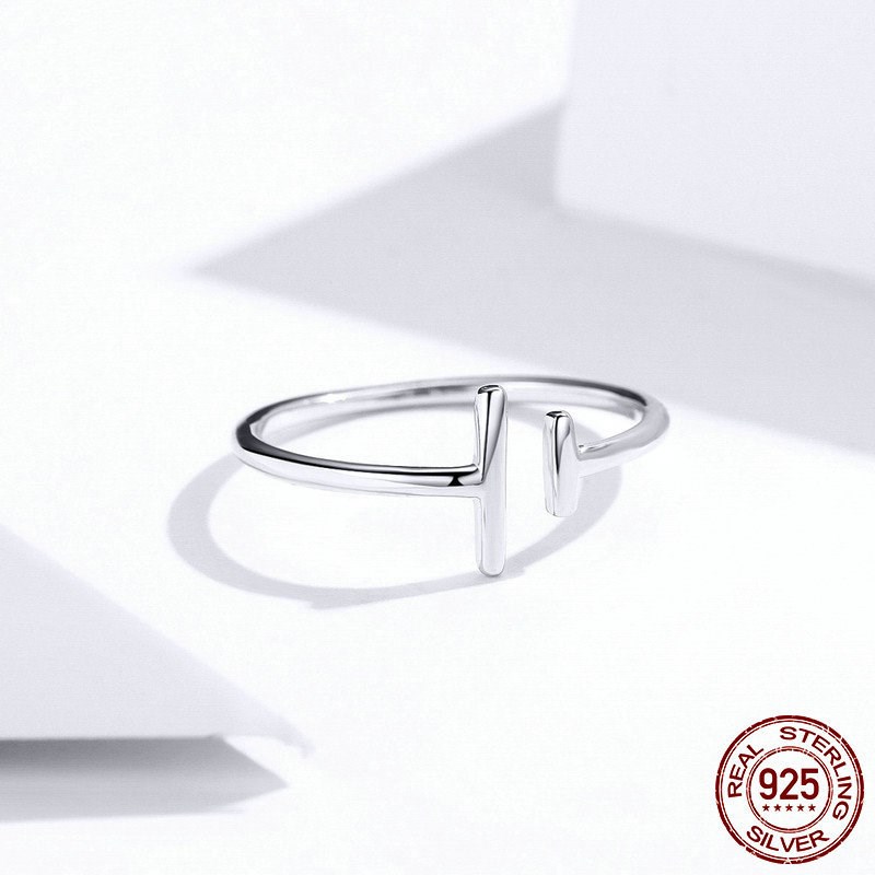 Platinum plated simple silver ring