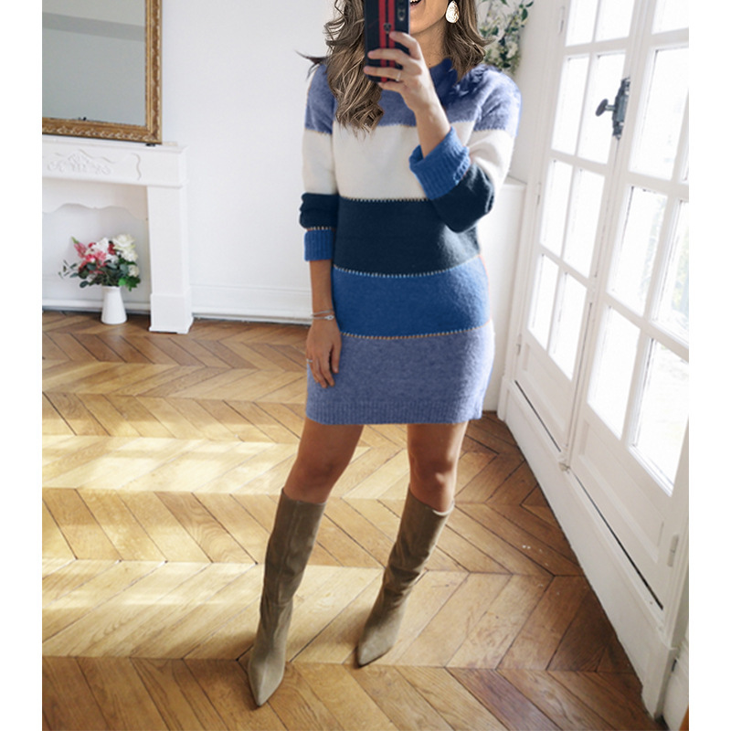Crew Neck Sweater Dress