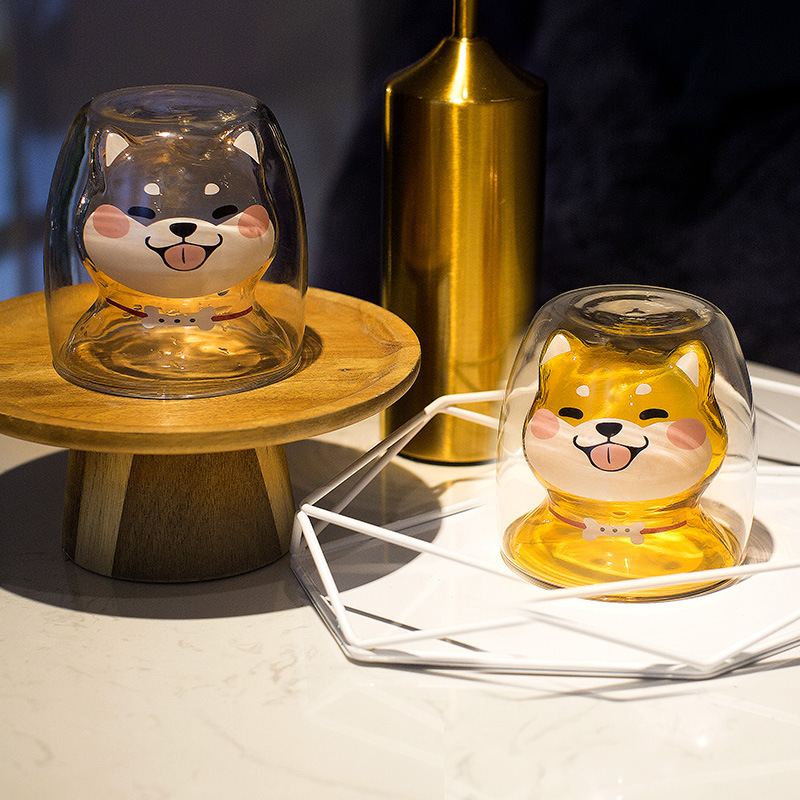 Shiba Inu Cup Double Glass Cup