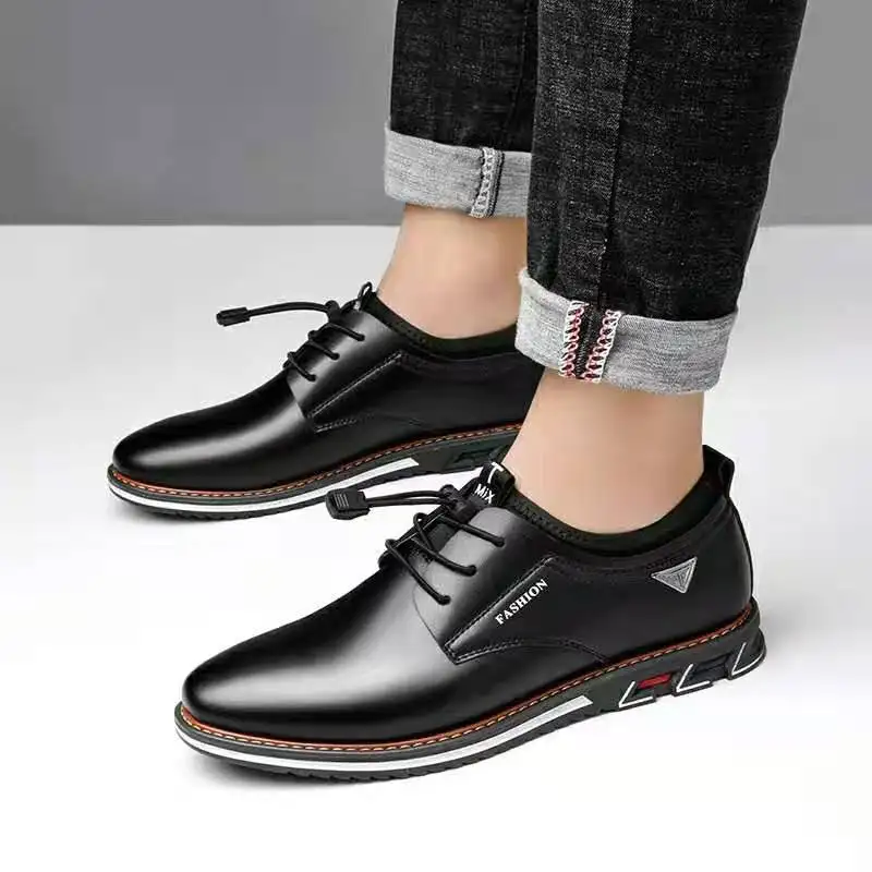 Leather Shoes Round Toe Trend Comfortable Men's