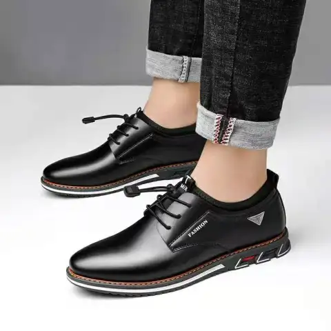 Leather Shoes Round Toe Trend Comfortable Men's