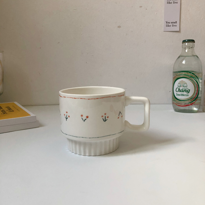 Nordic creative love girl ceramic cherry simple mug