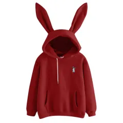 Ladies Hooded Sweatshirt - Wine - View 1