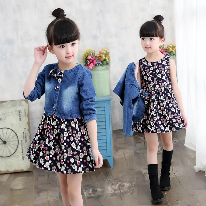Two piece children's shawl floral skirt