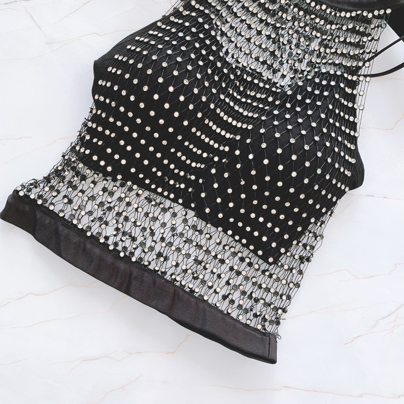 Diamond glittering vest suit