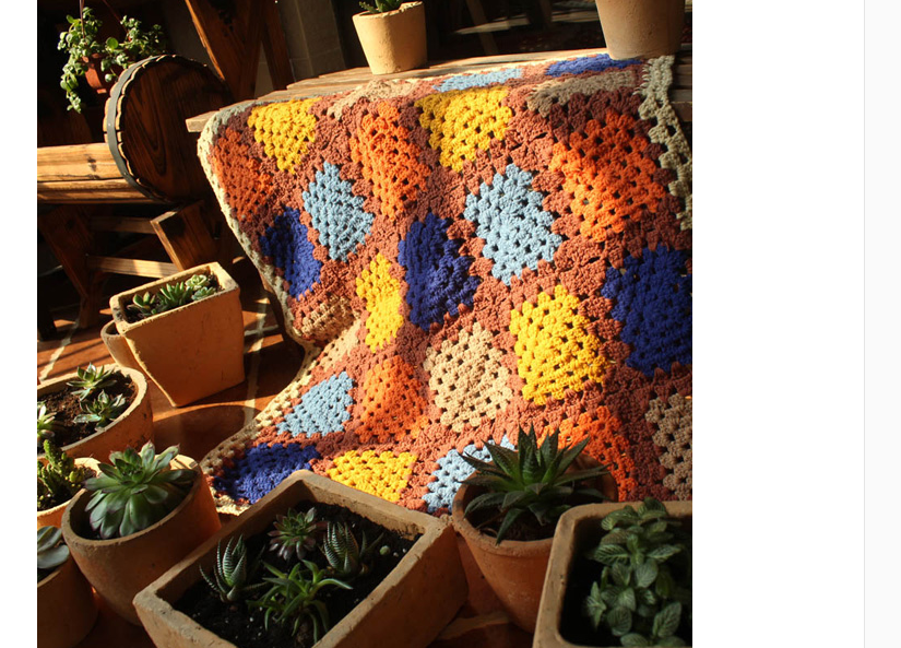 Pure hand crochet tapestry woolen blanket — foto 2