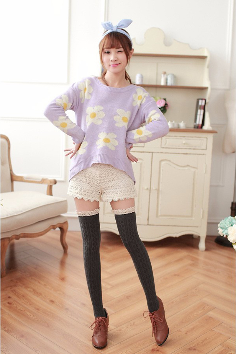 Autumn and winter thick Japanese over the knee socks