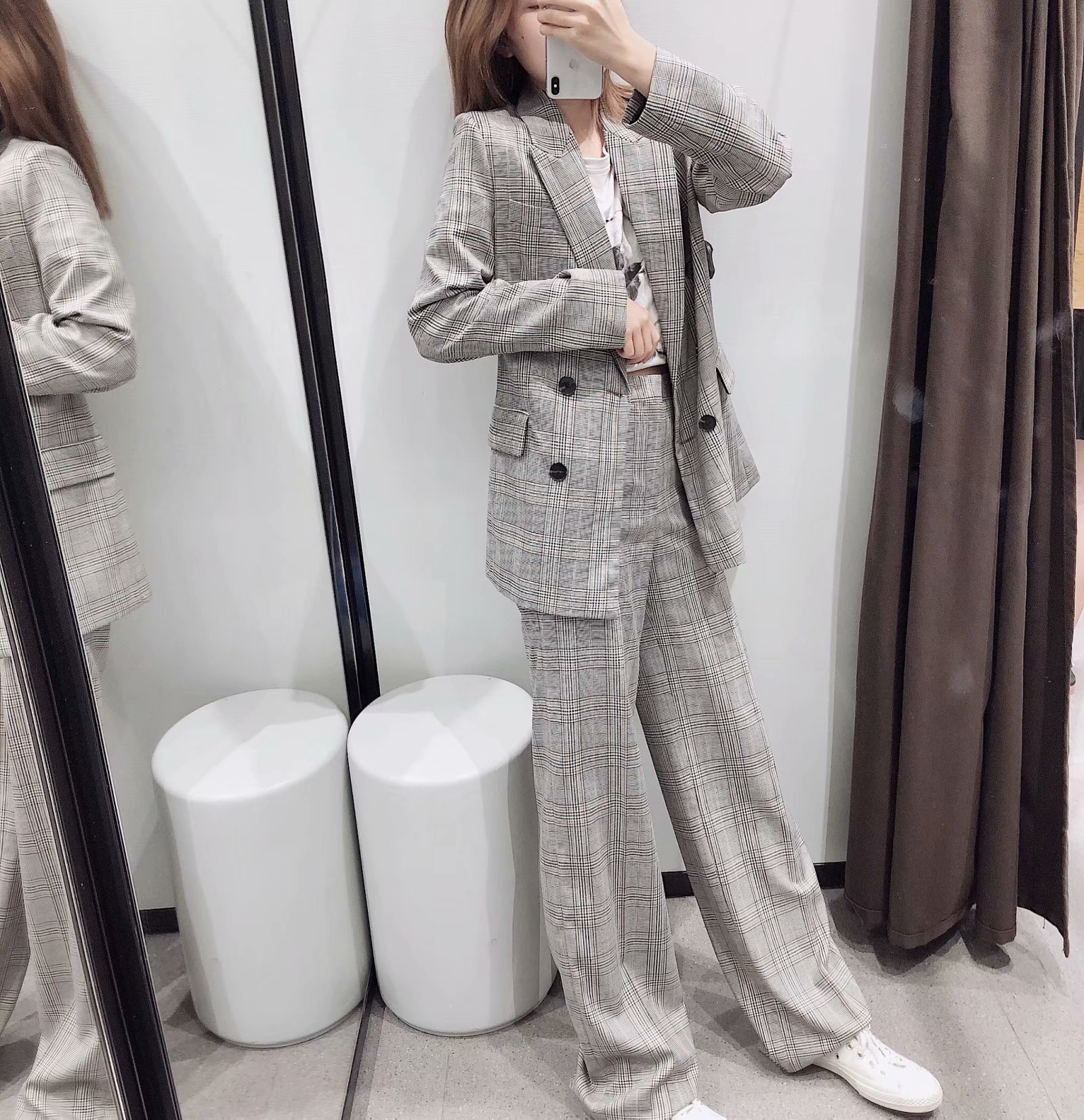 Plaid suit two-piece blazer and pants fashion suit