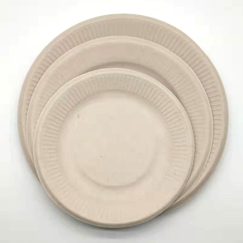 Pure pulp disposable paper plates (Natural-9 inch)