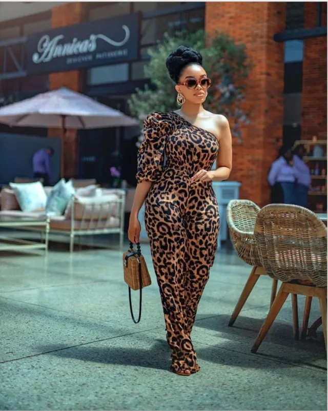 Single sleeve jumpsuit with printed top Leopard - Shop at LoveMi