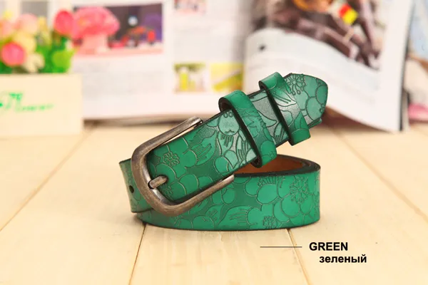 Women's hollow leather belt 2 Green - Shop at LoveMi