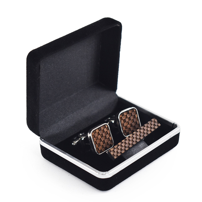Brass and Walnut Cufflinks Set, picture 4 of 4