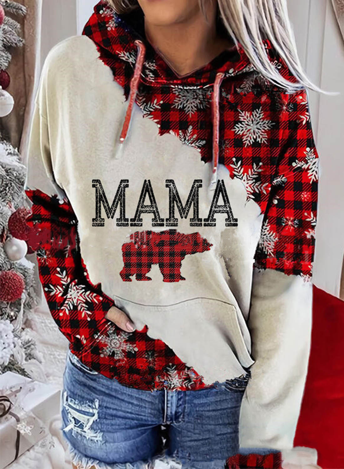 Hooded loose-fitting women's sweater