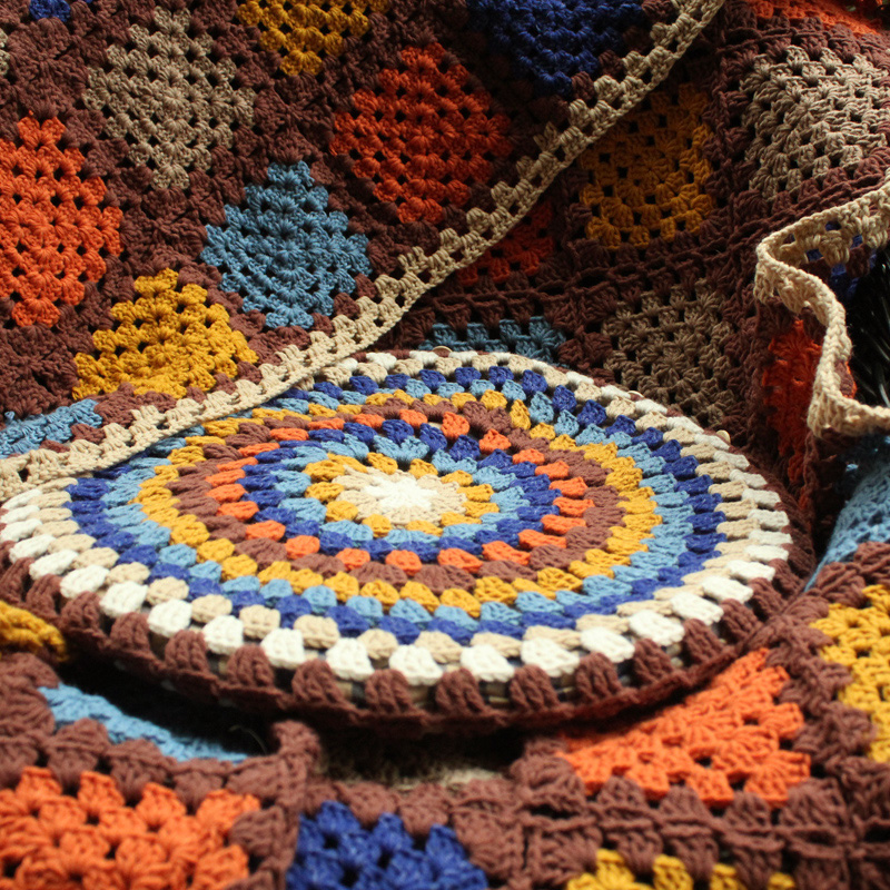 Pure hand crochet tapestry woolen blanket — foto 3