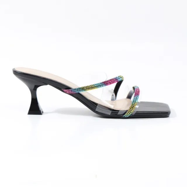 Ladies sandals with large stiletto heels Black - Shop at LoveMi