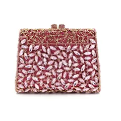 Hollow metal crystal tote bag - Pink - View 1