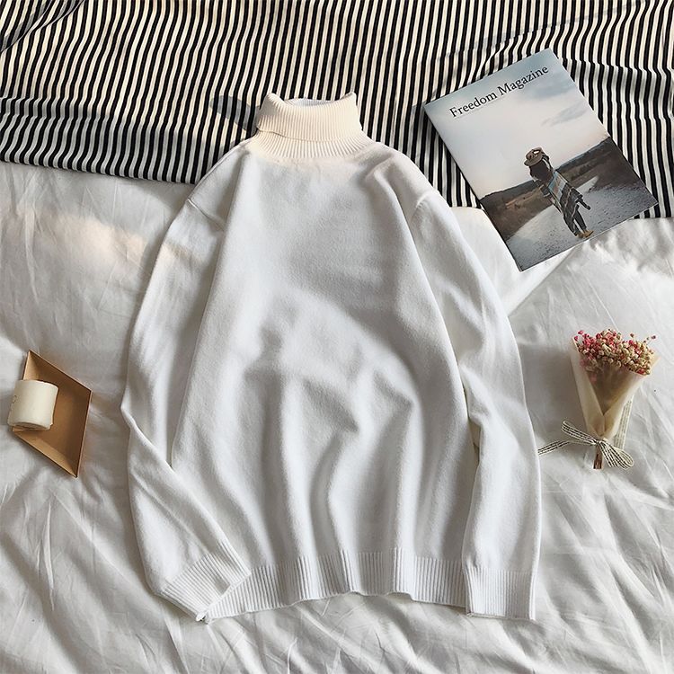 High neck slim sweater