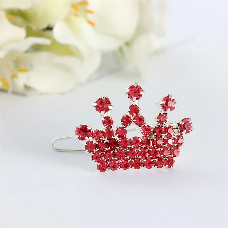 Rhinestone Crown Hairpin Children's Hair Accessories - Pink