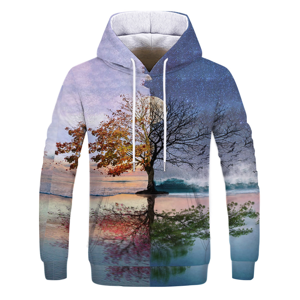 Photography landscape digital print hoodie