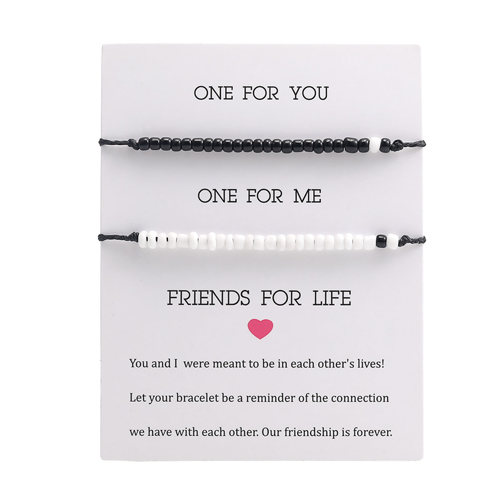 Creative letter rice beads beaded hand-woven card bracelet