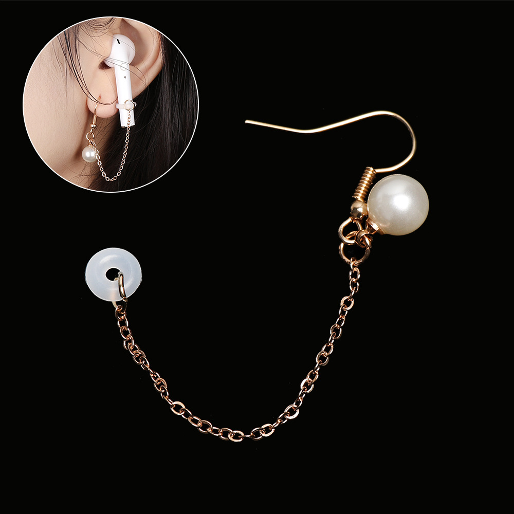 Compatible with Apple, AirPods pearl anti-lost earrings