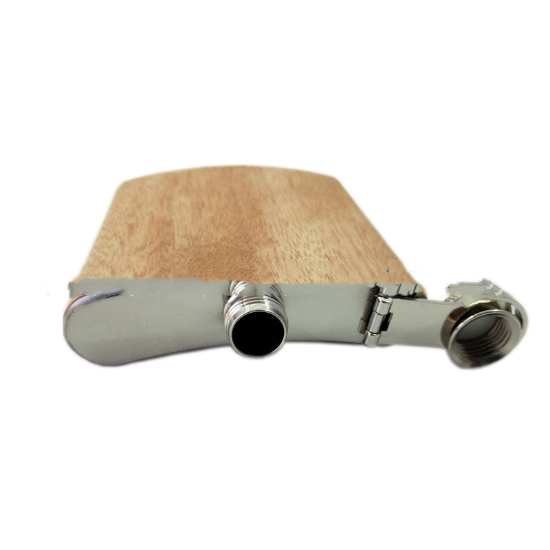 Veneer wood grain stainless steel hip flask small hip flask