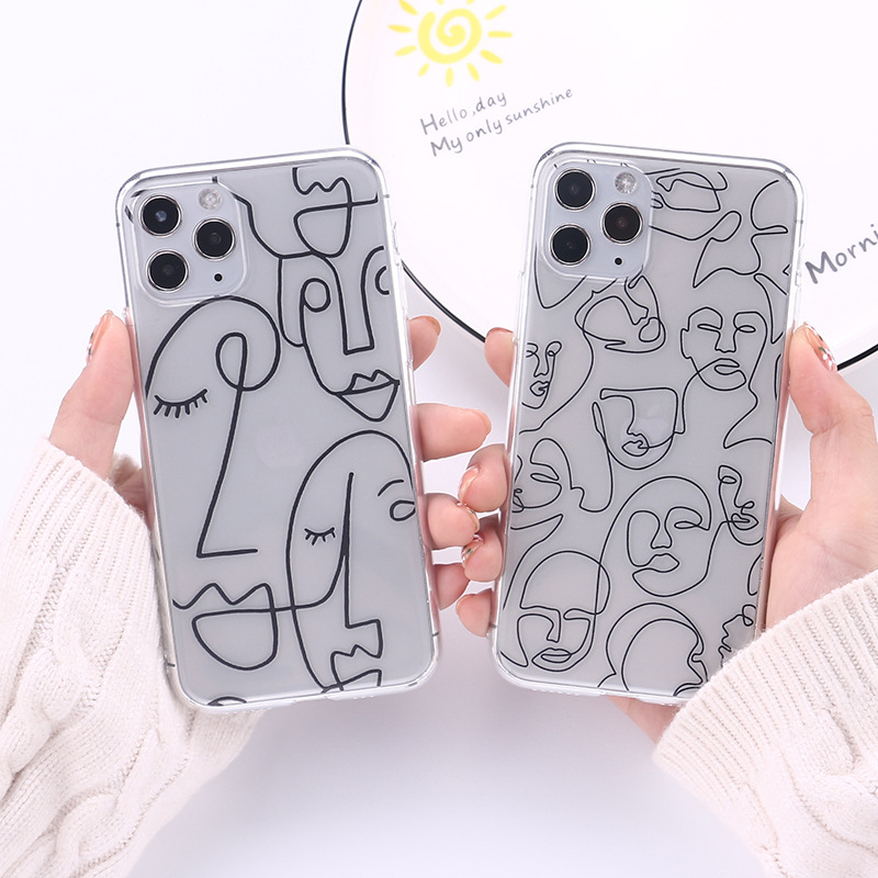 Face art line color painting mobile phone case - Image 2