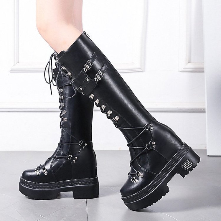 Women's high-barrel height increase boots