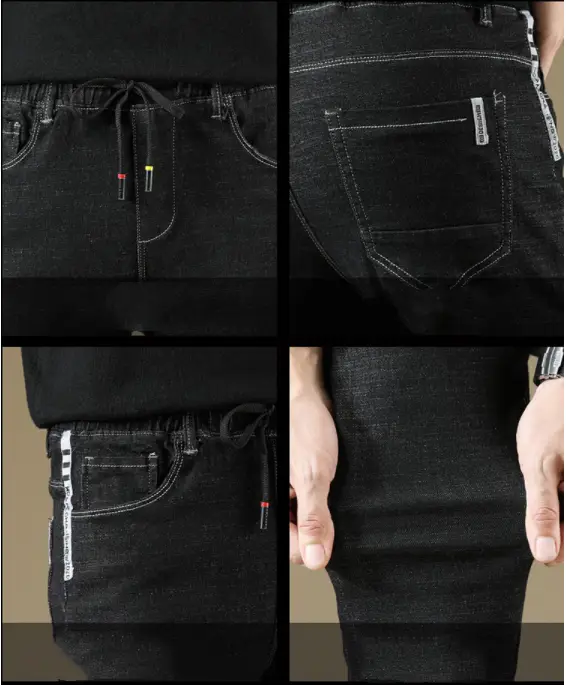 Jeans men's slim stretch all-match small straight feet men