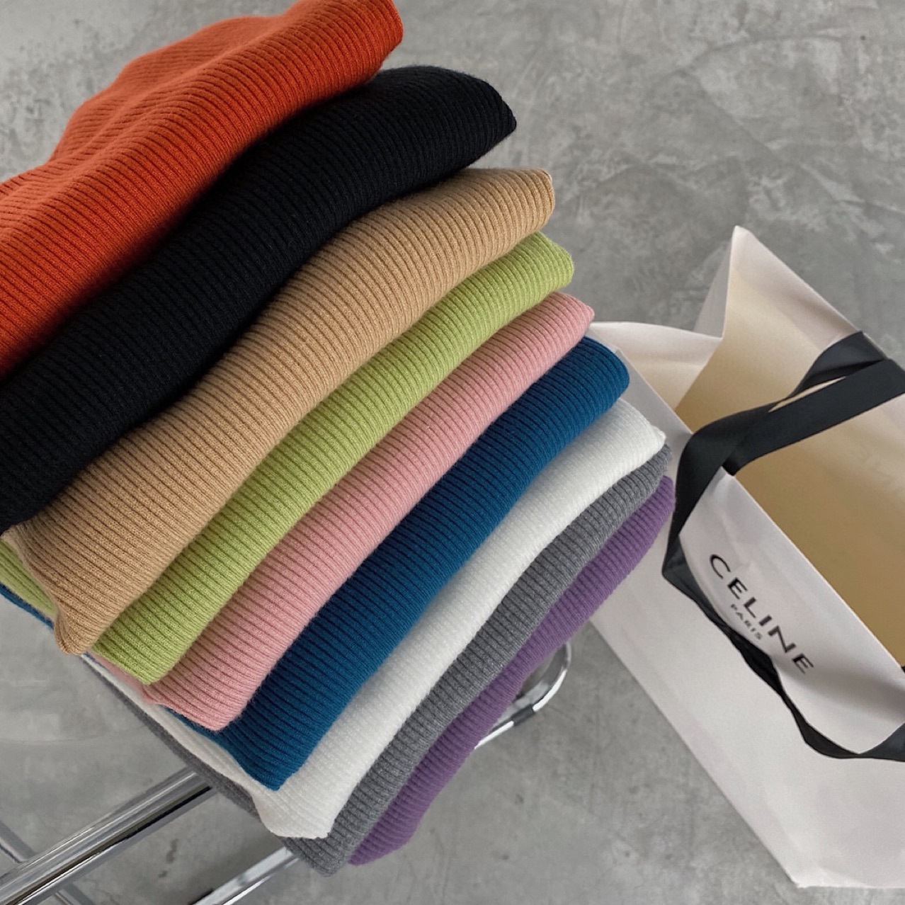 Nine-color half high neck pullover sweater